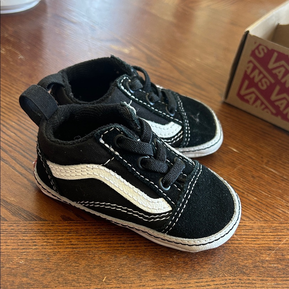 Vans Black and White Toddler Skate Shoes